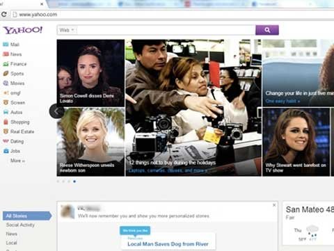 واجهة ياهو الجديدة مستوحاة من واجهة ويندوز 8
